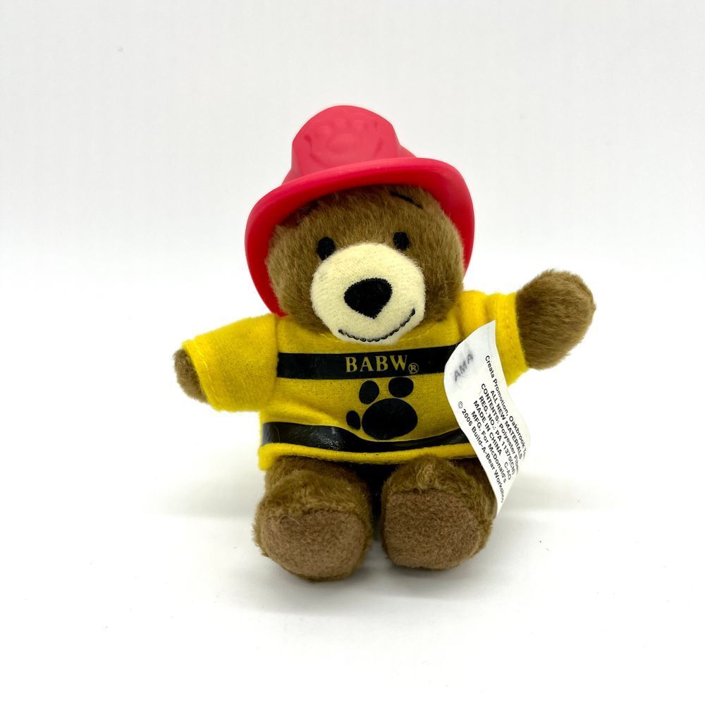 Build-A-Bear Workshop Bearemy Plush Teddy Bear Yellow Firefighter Outfit Red Hat